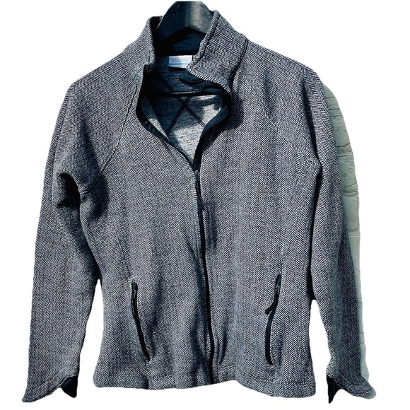 Columbia herringbone full zip jacket collared Size Large pockets - Picture 1 of 8